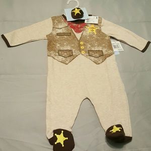 Baby footie and wrist rattle.  3 Months